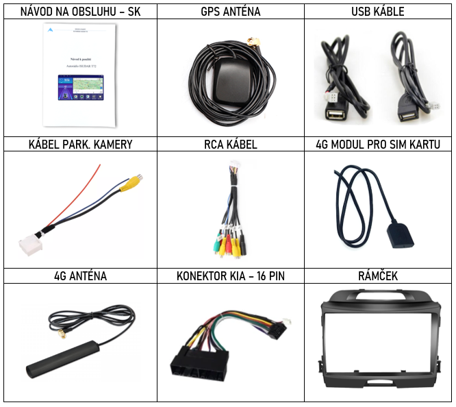 SK prislušenstvo pre autorádio Isudar T68 pre Kia Sportage 3 s carplay a androidauto - evtech.sk
